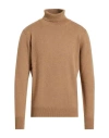 Aragona Man Turtleneck Camel Size 42 Cashmere In Brown