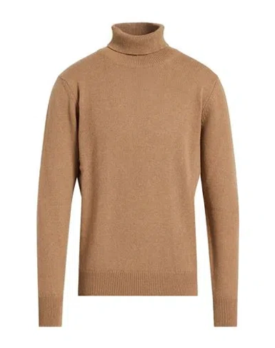 Aragona Man Turtleneck Camel Size 42 Cashmere In Brown