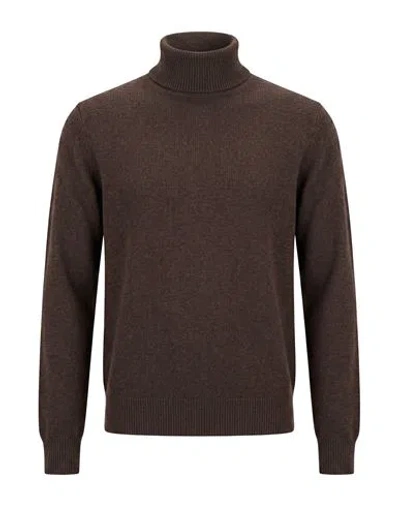 Aragona Man Turtleneck Dark Brown Size 40 Cashmere