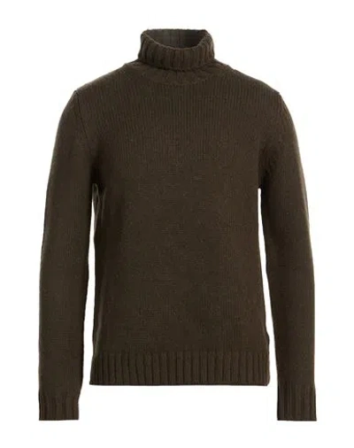 Aragona Man Turtleneck Dark Brown Size 44 Baby Alpaca Wool, Merino Wool