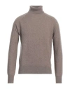 Aragona Man Turtleneck Khaki Size 44 Cashmere In Beige