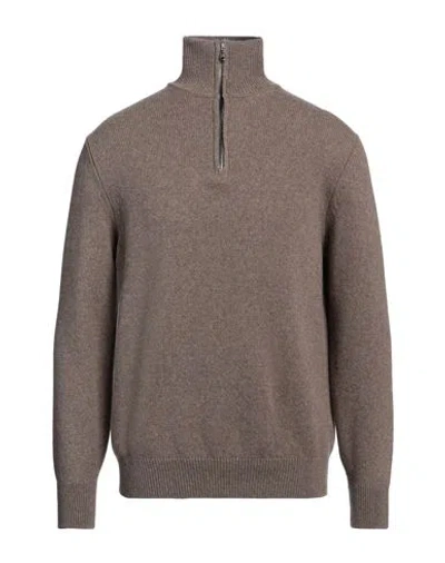 Aragona Man Turtleneck Khaki Size 44 Cashmere In Beige