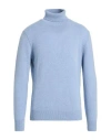 Aragona Man Turtleneck Light Blue Size 42 Cashmere