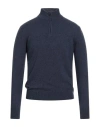 Aragona Man Turtleneck Navy Size 42 Cashmere In Blue