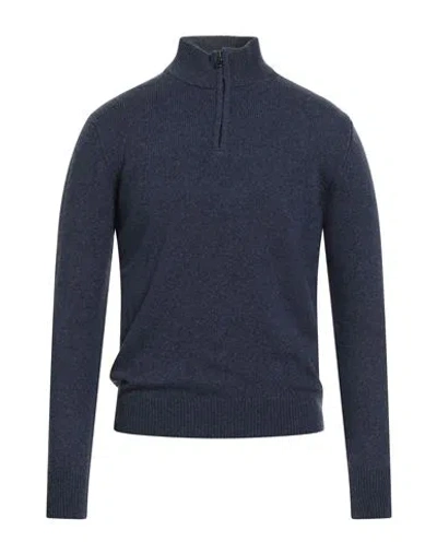 Aragona Man Turtleneck Navy Size 42 Cashmere In Blue