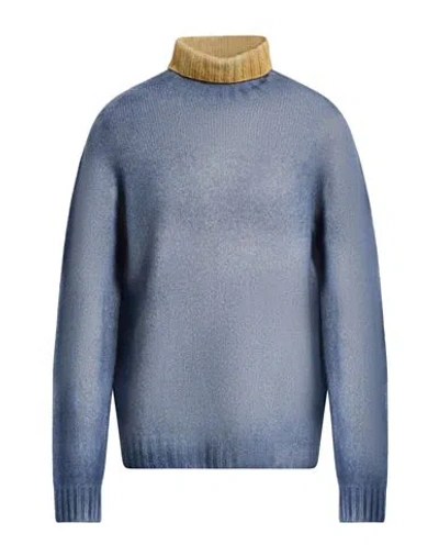 Aragona Man Turtleneck Slate Blue Size 42 Wool, Cashmere
