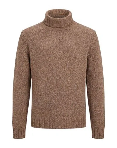 Aragona Man Turtleneck Taupe Size 38 Baby Alpaca Wool, Merino Wool In Grey