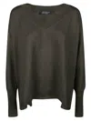 Aragona Oversized Virgin Wool V-neck Sweater In Black