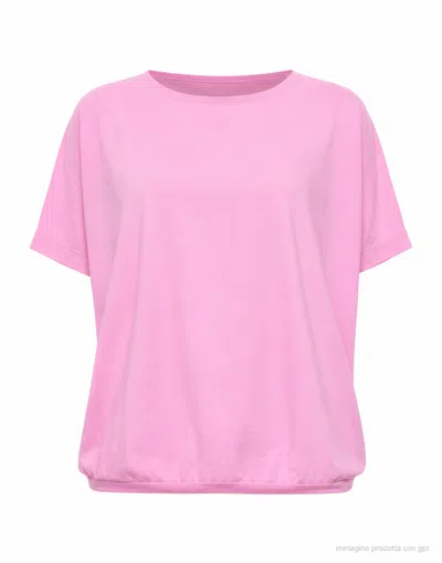 Aragona Prism Pink Crew Neck Cotton T-shirt In Multi