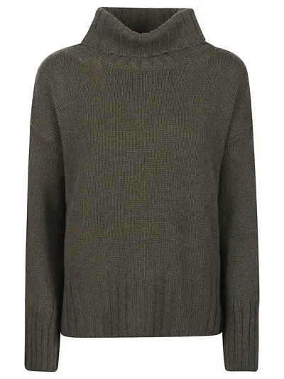Aragona Relaxed Brown Cashmere Turtleneck Sweater