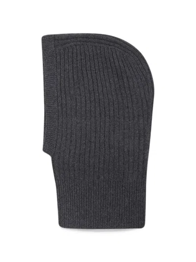 Aragona Ribbed-knit Cashmere Balaclava In Gray