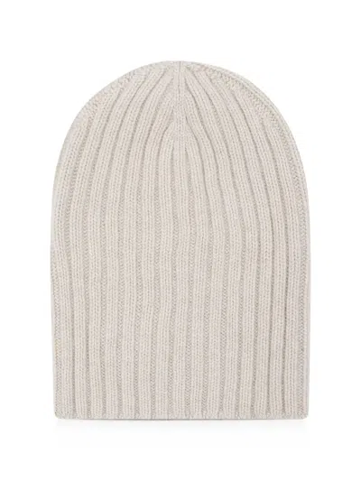 Aragona Ribbed-knit Cashmere Beanie Hat In White