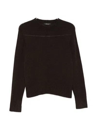 Aragona Ribbed-trim Sweater In Brown