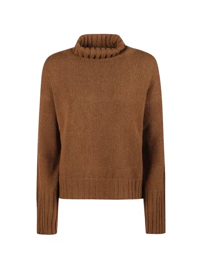 Aragona Roll-neck Cashmere Sweater In Brown