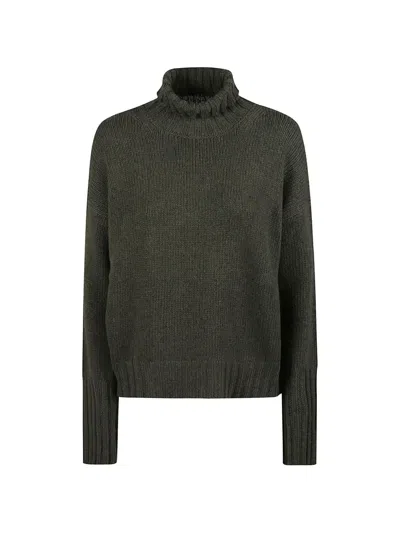 Aragona Roll-neck Cashmere Sweater In Green