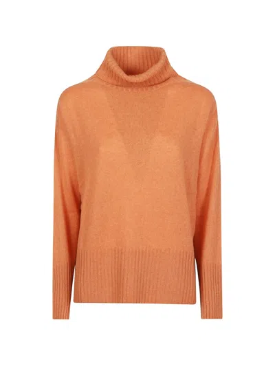 Aragona Roll-neck Cashmere Sweater In Orange