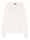 Aragona Round-neck Cashmere Sweater In White