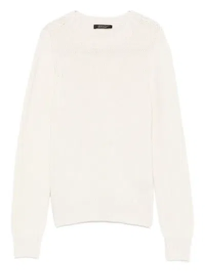 Aragona Round-neck Cashmere Sweater In White