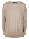 Aragona Round-neck Wool Sweater In Neutral