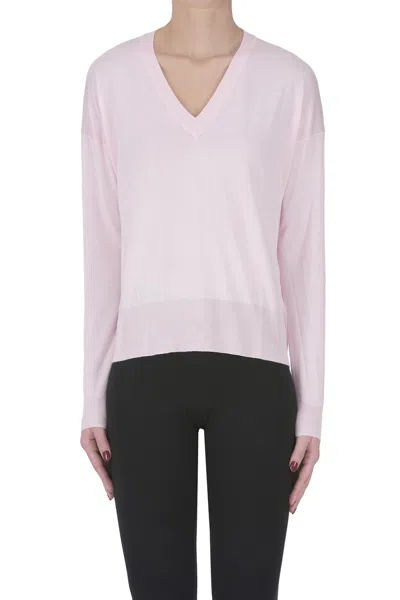 Aragona Silk And Cashmere Boxy Pullover In Pink