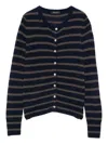 Aragona Striped Button Cardigan In Gray