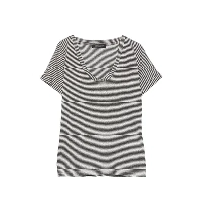 Aragona Striped Cotton-linen T-shirt In Black