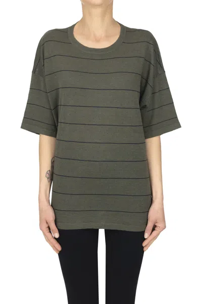 Aragona Striped Pullover In Green
