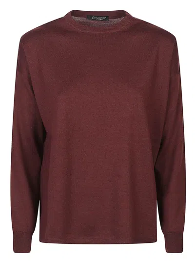 Aragona Crew-neck Sweater In Burgundy