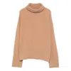 Aragona Turtleneck Ribbed Jumper In Neutral