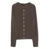 Aragona Button-front Cashmere Cardigan In Brown
