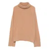 Aragona Turtleneck Ribbed Jumper In Neutral