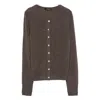 Aragona Button-front Cashmere Cardigan In Brown