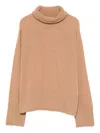 Aragona Turtleneck Ribbed Jumper In Neutral