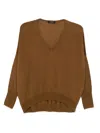 Aragona V-neck Sweater In Brown