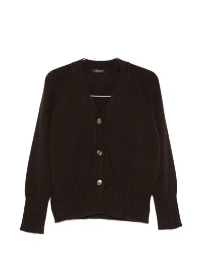 Aragona V-neck Button-up Cardigan In Brown