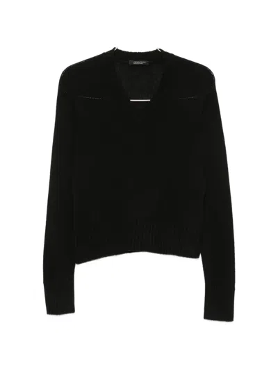 Aragona V-neck Ribbed-trim Sweater In Black