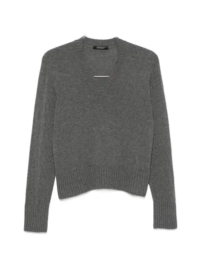 Aragona V-neck Ribbed-trim Sweater In Gray
