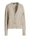 Aragona Woman Cardigan Beige Size 8 Baby Alpaca Wool, Merino Wool In Neutral
