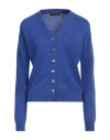 Aragona Woman Cardigan Blue Size 6 Cashmere