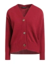 Aragona Woman Cardigan Brick Size 12 Cashmere In Red