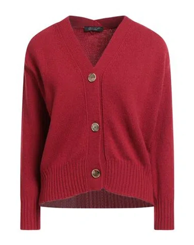 Aragona Woman Cardigan Brick Size 12 Cashmere In Red