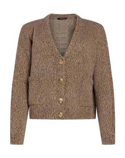 Aragona Woman Cardigan Camel Size 4 Baby Alpaca Wool, Wool In Brown