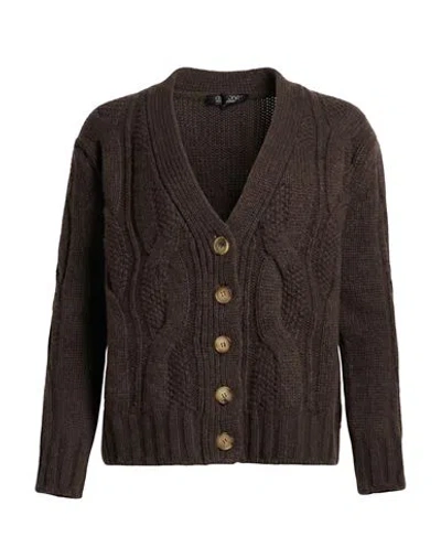 Aragona Woman Cardigan Charcoal Size 6 Cashmere In Brown