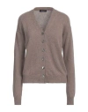 Aragona Woman Cardigan Dark Brown Size 12 Cashmere