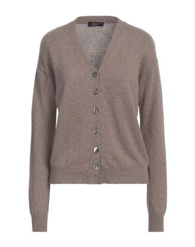 Aragona Woman Cardigan Dark Brown Size 12 Cashmere In Brown