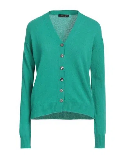 Aragona Woman Cardigan Emerald Green Size 6 Cashmere