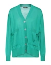 Aragona Woman Cardigan Emerald Green Size 8 Merino Wool In Green