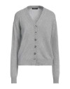 Aragona Woman Cardigan Grey Size 10 Cashmere