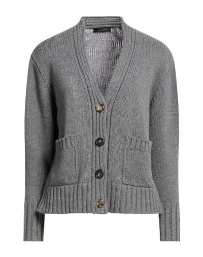 Aragona Woman Cardigan Grey Size 4 Cashmere In Gray