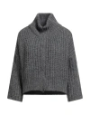 Aragona Woman Cardigan Gunmetal Size 6 Baby Alpaca Wool, Merino Wool, Polyamide In Gray